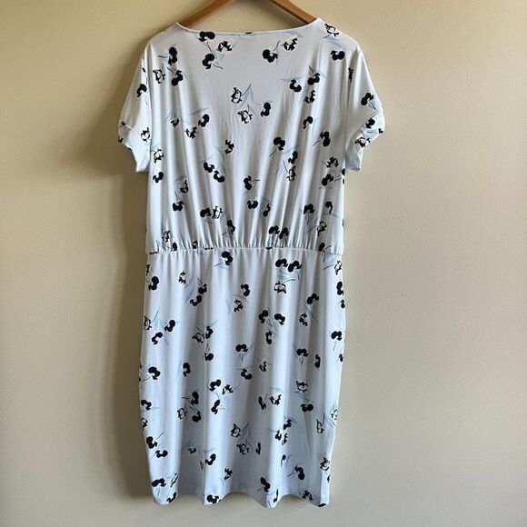 ANN TAYLOR SHORT SLEEVE DRESS WOMENS SIZE XL BLUE FLORAL PRINT - Picture 7 of 7